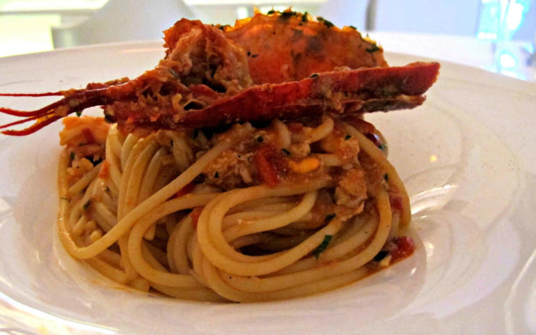 Linguine de Gragnano con langosta del mediterráneo